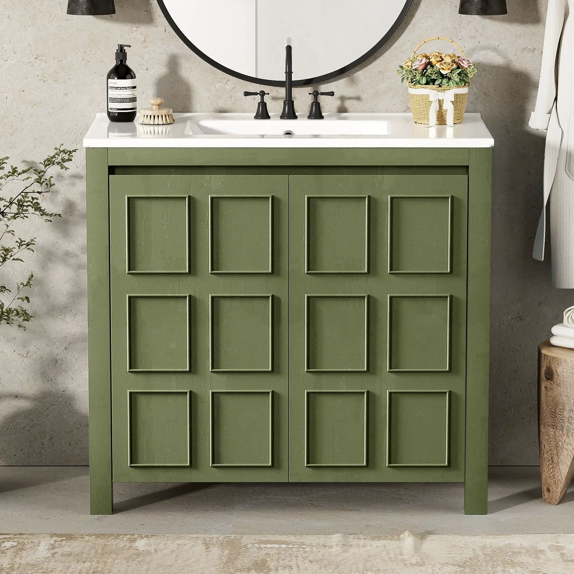 Bathroom Vanity Organizer With Sink, Combo Cabinet Set, Bathroom Storage Cabinet