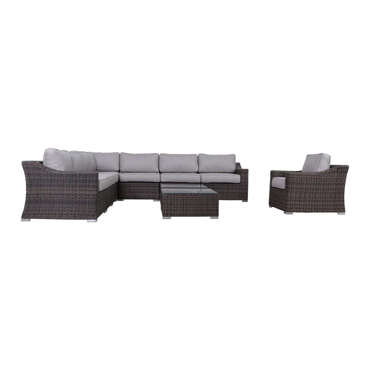All-Weather Wicker Conversation Set with Cushions - Light Brown, Dark Gray, or Dark Brown, photo 28 of 40