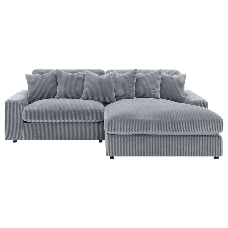 Blaine Upholstered Reversible Chaise Sectional Sofa Fog by Unique Piece Furniture