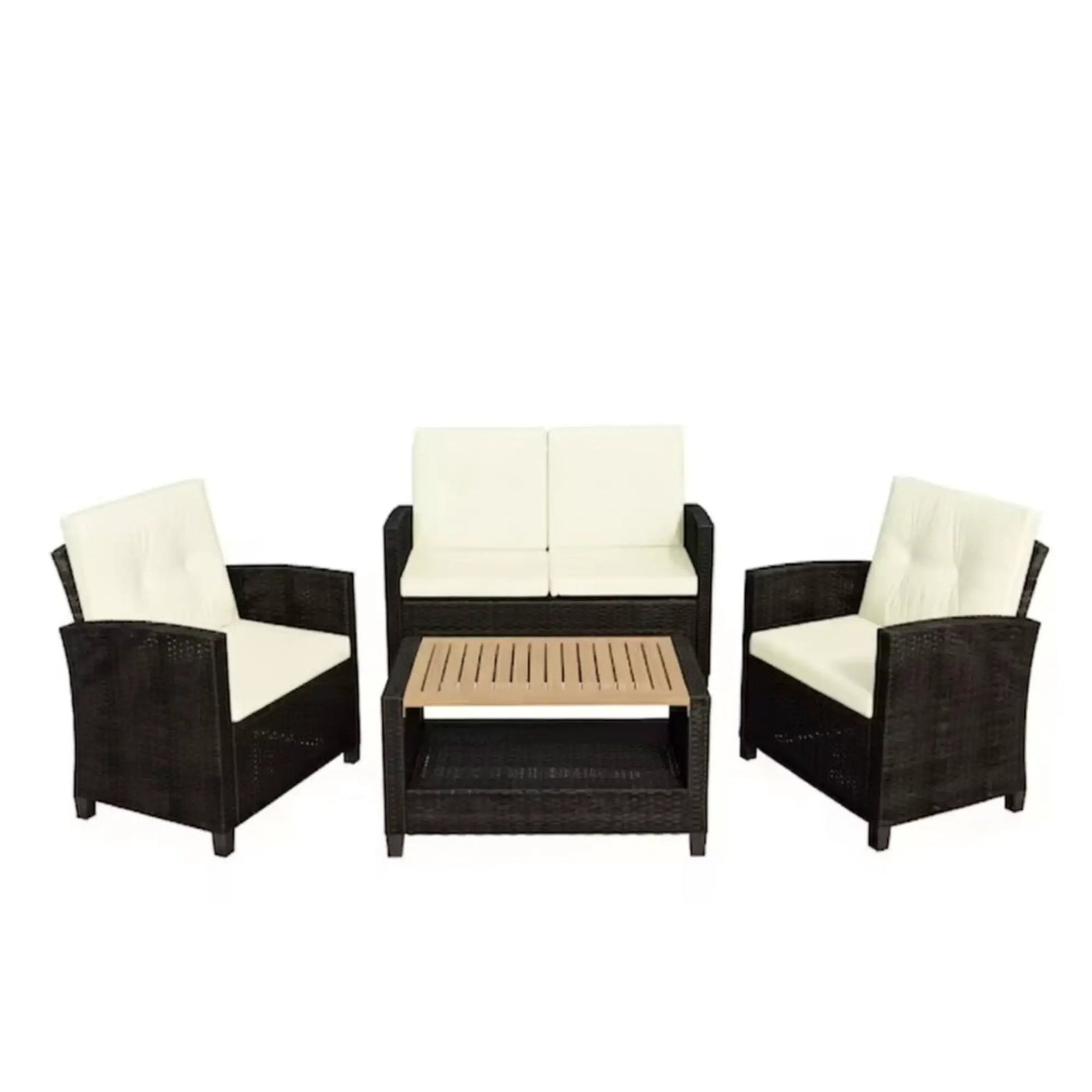 Modern All-Weather Patio Set With Cushions And Table by HouseOfZazla