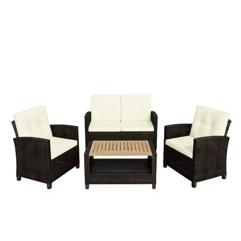 Modern All-Weather Patio Set With Cushions And Table by HouseOfZazla