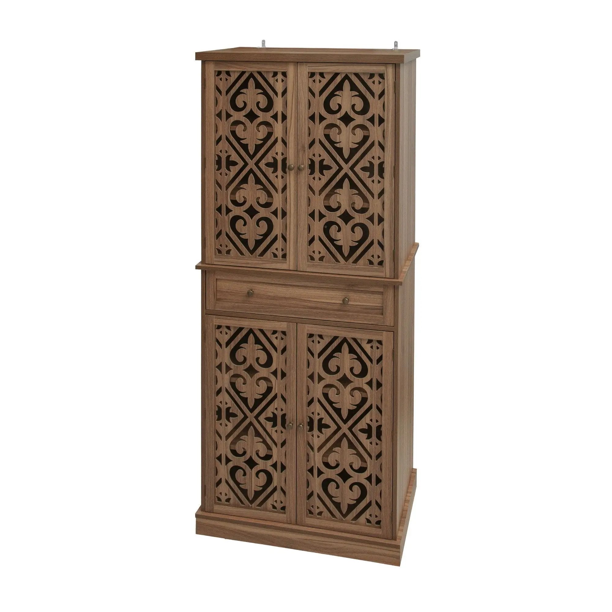 4 Door Cabinet With 1 Drawer, With 4 Adjustable Inner Shelves, Storage Cabinet by HouseOfZazla