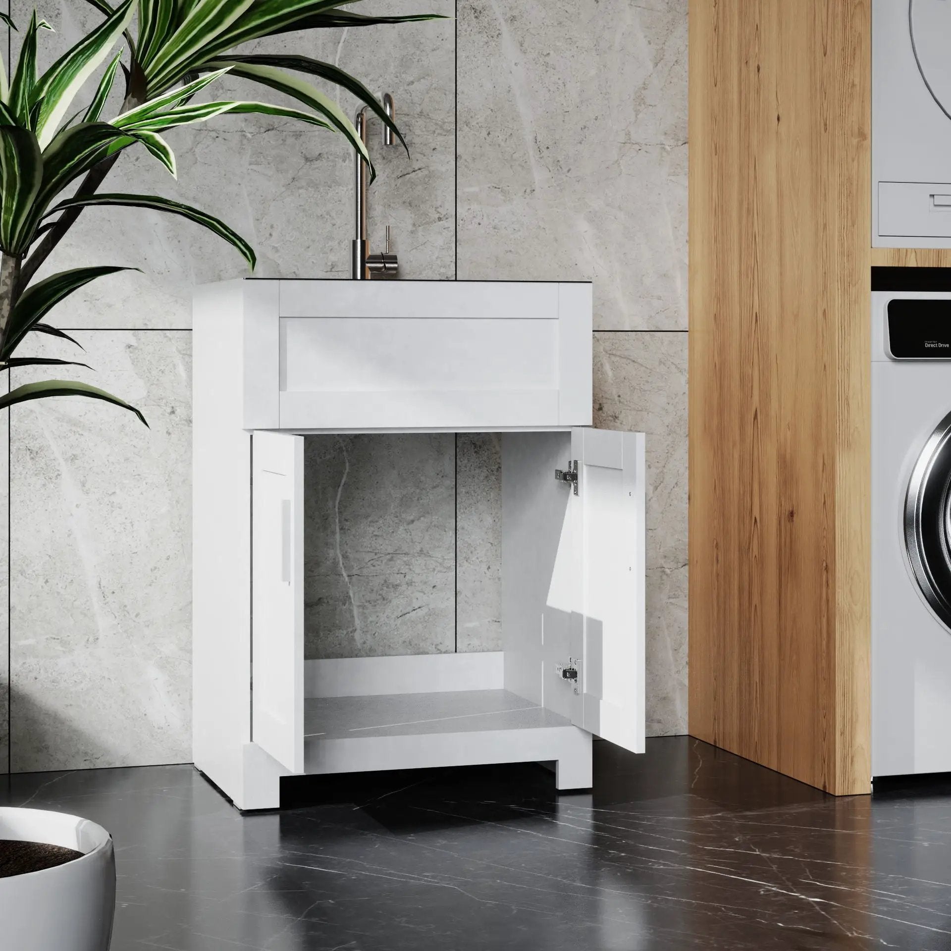 Paint Free Laundry Tub Cabinet With Stainless Steel Combo (Update) by HouseOfZazla