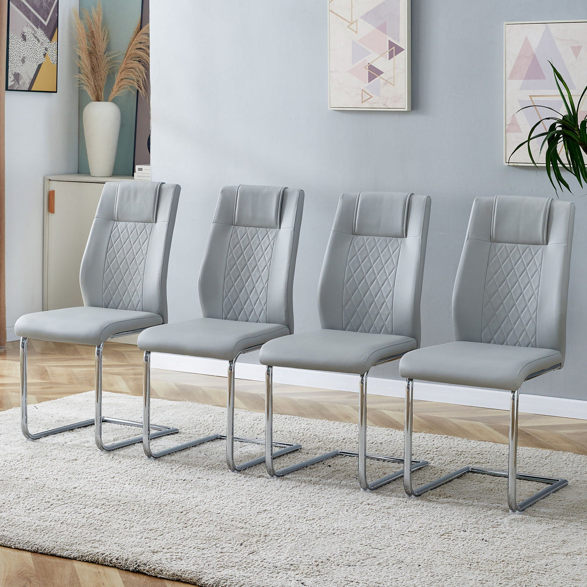 Modern Dining Chairs With Padded Seat, Metal Legs, photo 14 of 38