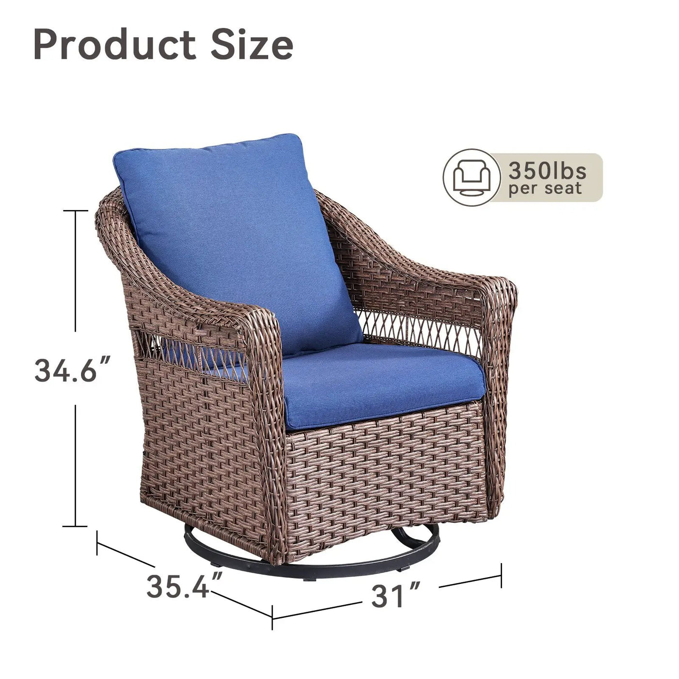 Outdoor Swivel Rocking Wicker Chairs Set of 2 by HouseOfZazla