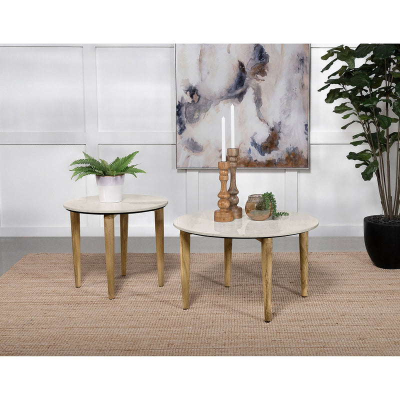 Leska - Round Coffee Table - White by HouseOfZazla