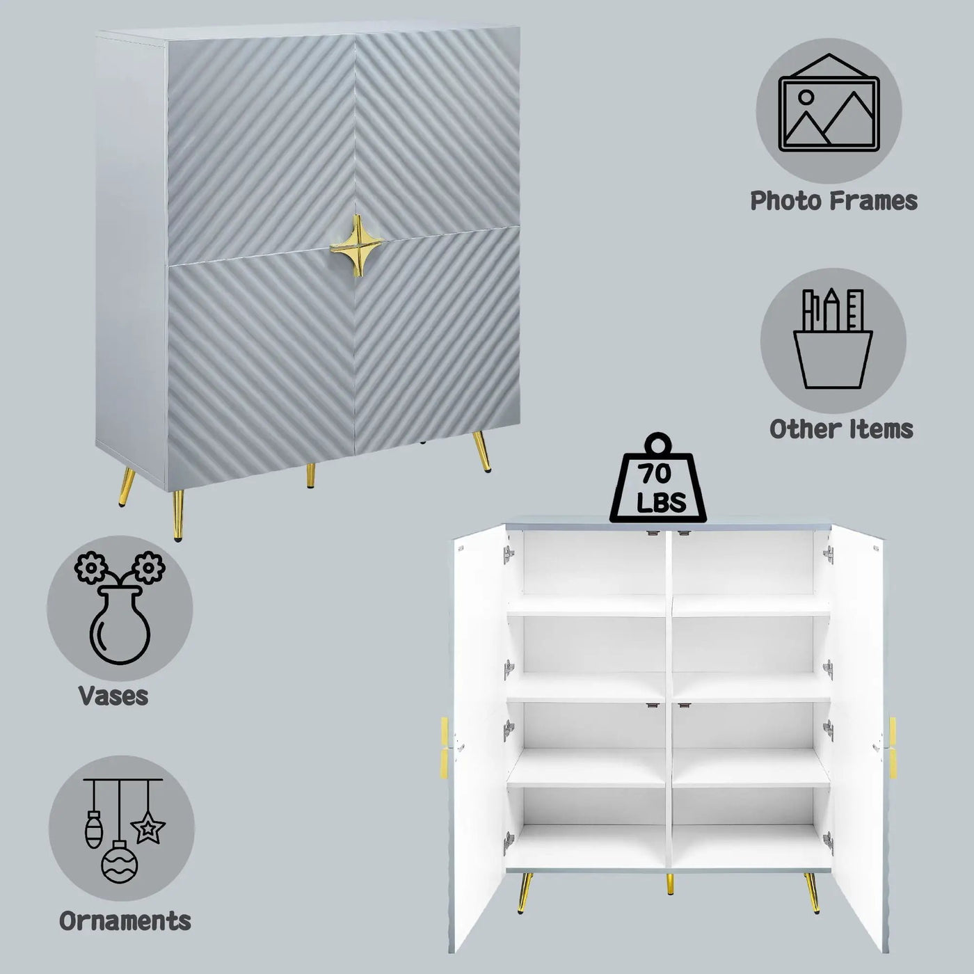 Gaines - High Gloss Accent Cabinet by HouseOfZazla
