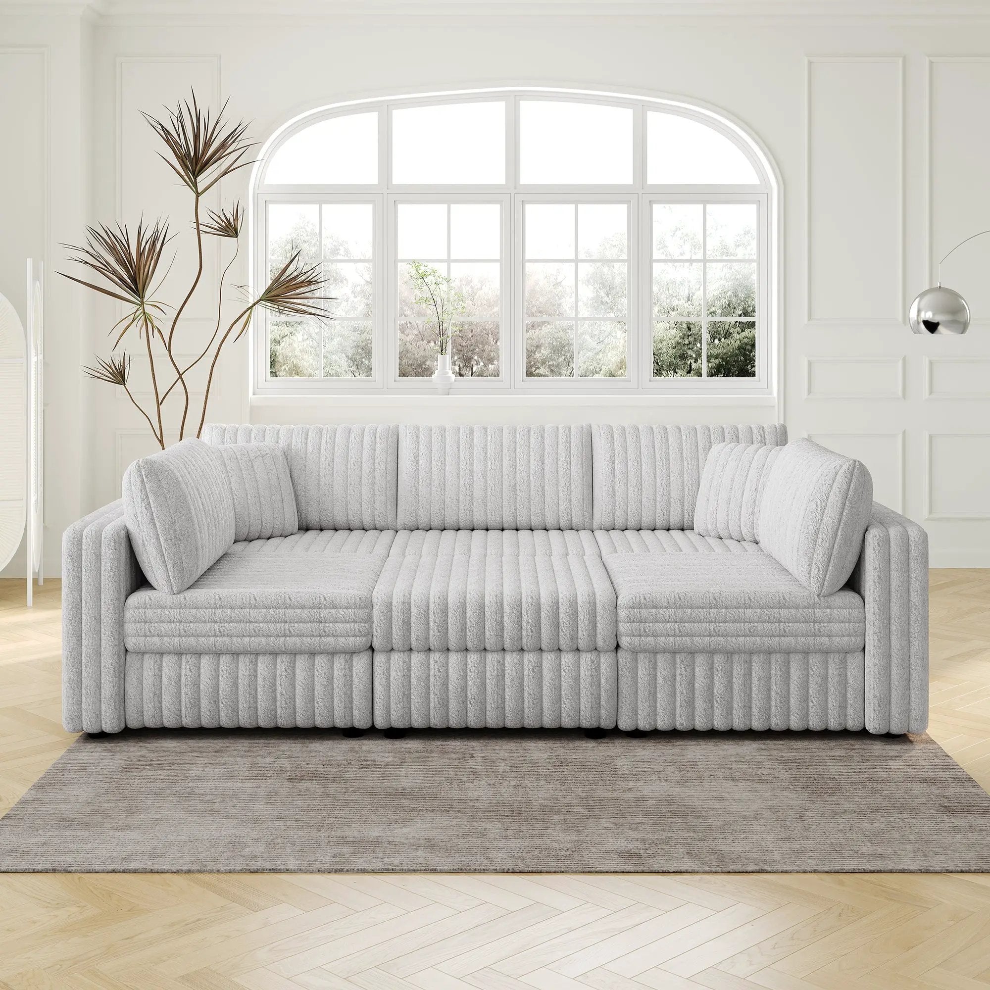 106.3" U-Shaped 6-Person Sofa with Ottoman by HouseOfZazla