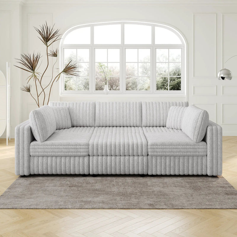 106.3" U-Shaped 6-Person Sofa with Ottoman by HouseOfZazla