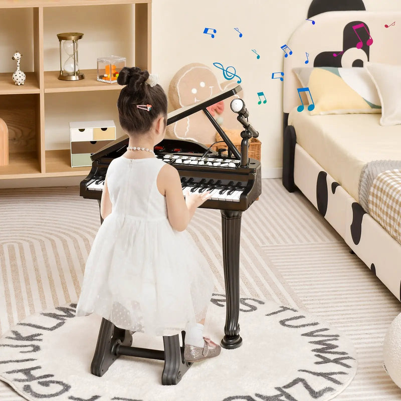 37 Keys Kids Piano Keyboard with Stool and Piano Lid by DirectDeals