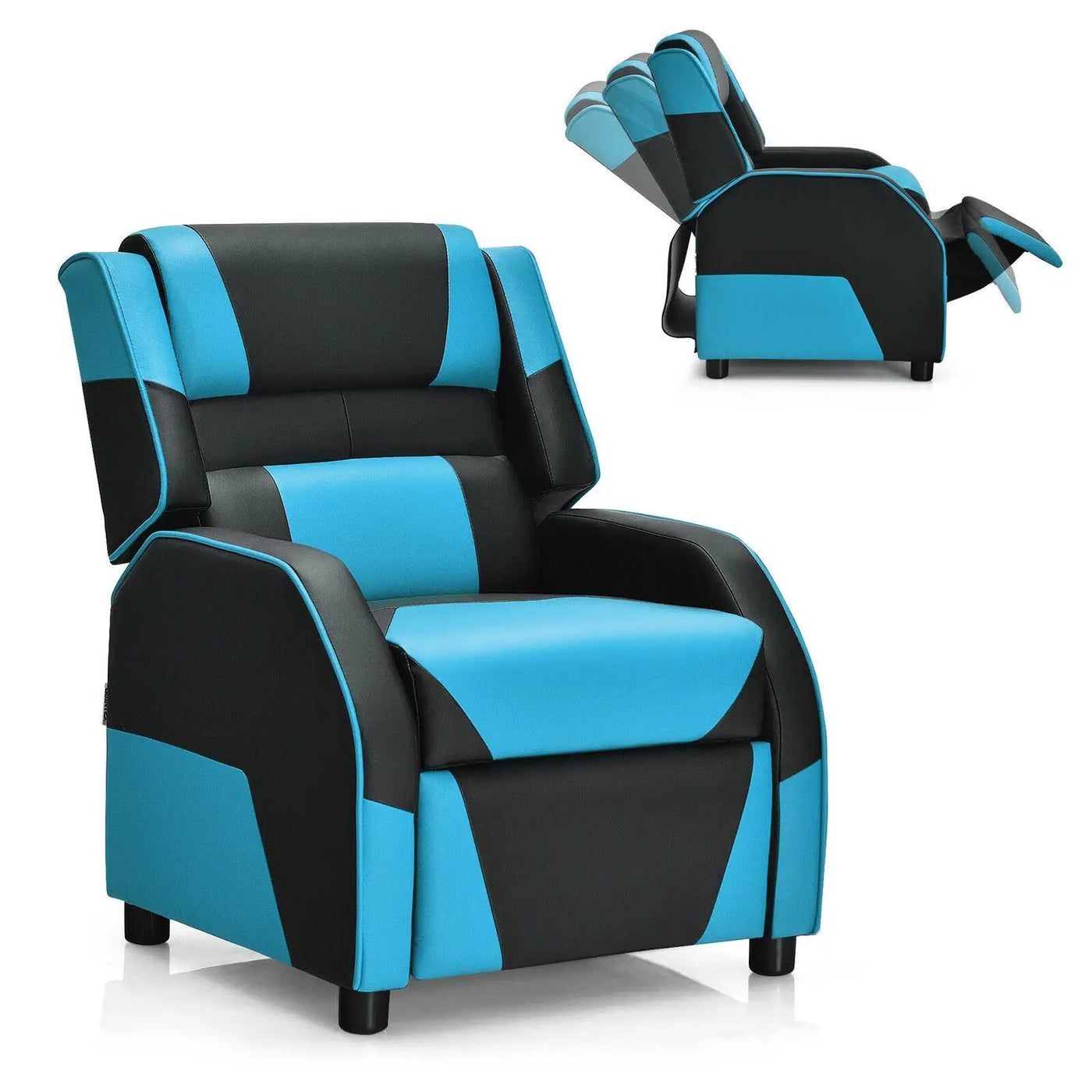 Kids Youth PU Leather Gaming Sofa Recliner with Headrest and Footrest by DirectDeals