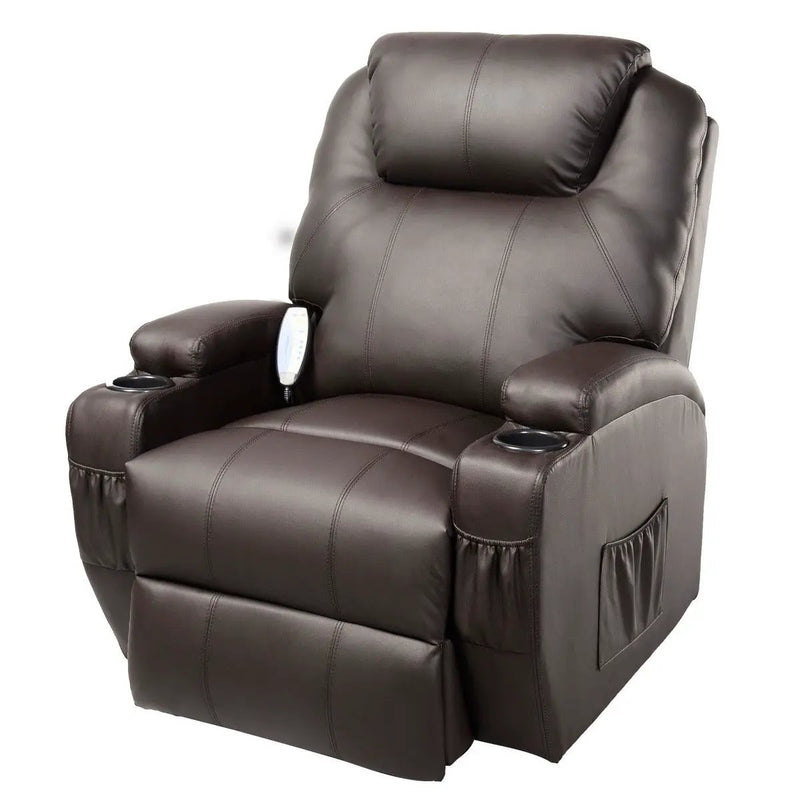 Ergonomic Heated Massage Recliner Sofa Chair Deluxe Lounge Executive w/ Control-brown by DirectDeals