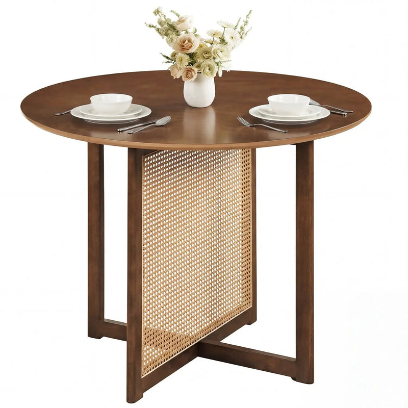 37.5 Inch Round Dining Table with Cross Pedestal Base by DirectDeals