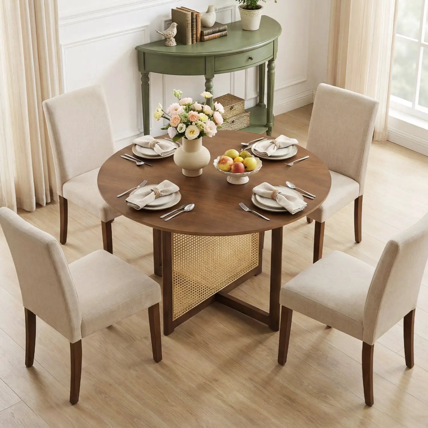 37.5 Inch Round Dining Table with Cross Pedestal Base by DirectDeals