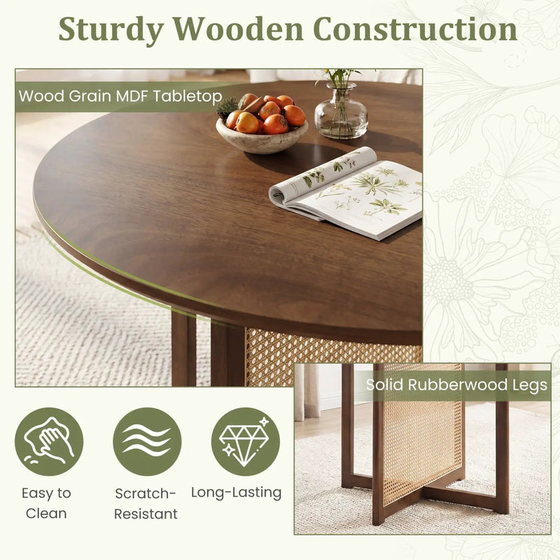 37.5 Inch Round Dining Table with Cross Pedestal Base by DirectDeals