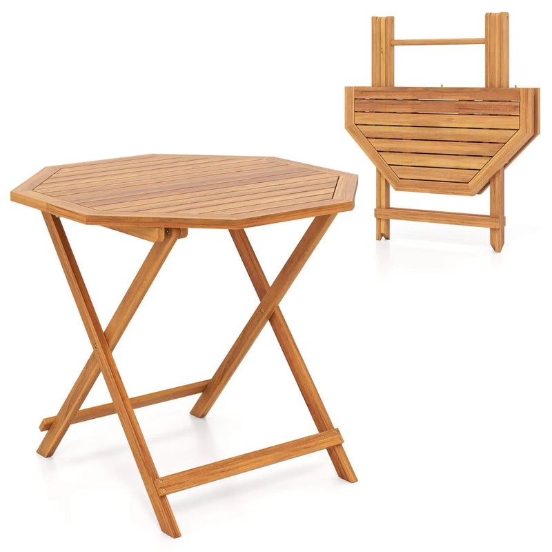 Octagonal Folding Patio Dining Table - Acacia Wood by DirectDeals