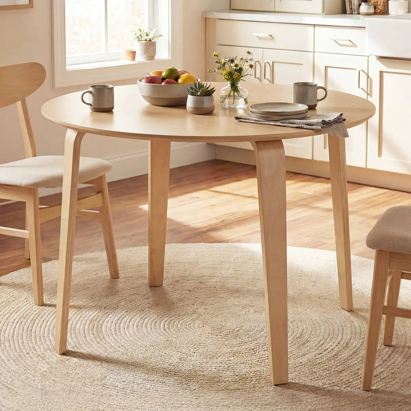 37.5" Round Dining Table with Rubber Wood Legs for Small Space by DirectDeals