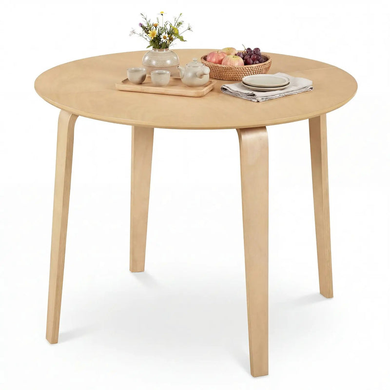 37.5" Round Dining Table with Rubber Wood Legs for Small Space by DirectDeals