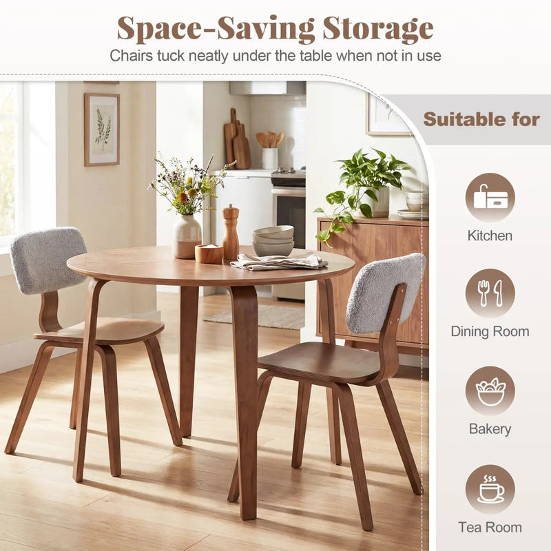 37.5" Round Dining Table with Rubber Wood Legs for Small Space by DirectDeals