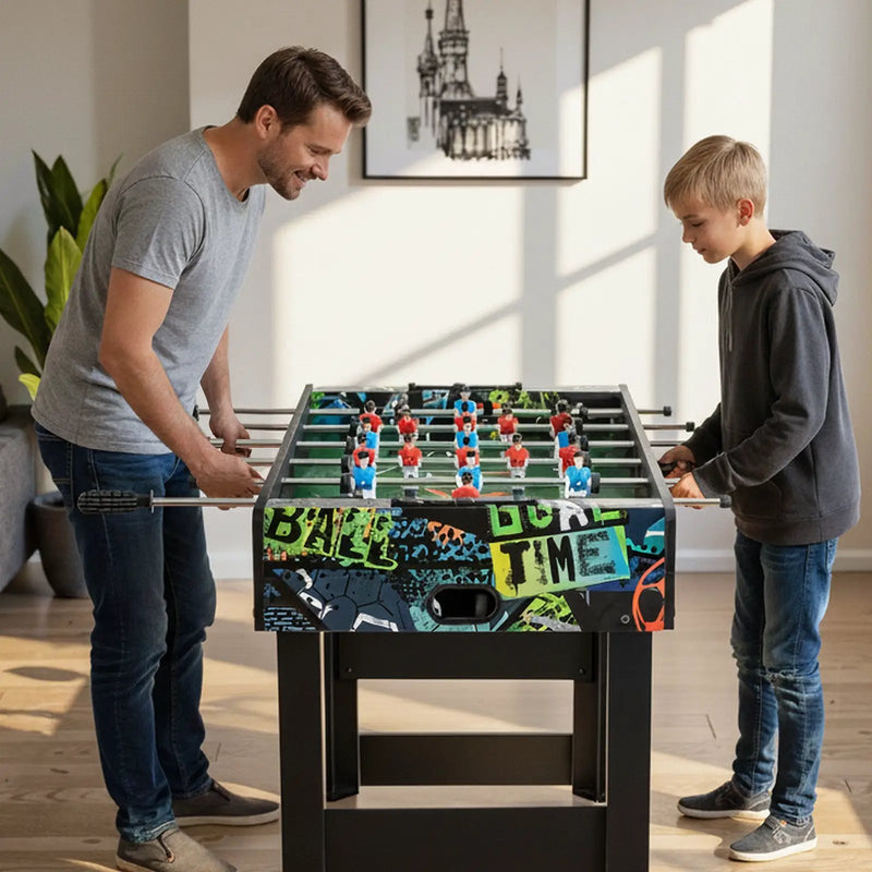 37 Inch Mini Foosball Table 2-in-1 Game Table with Detachable Legs for Tabletop-Black by DirectDeals