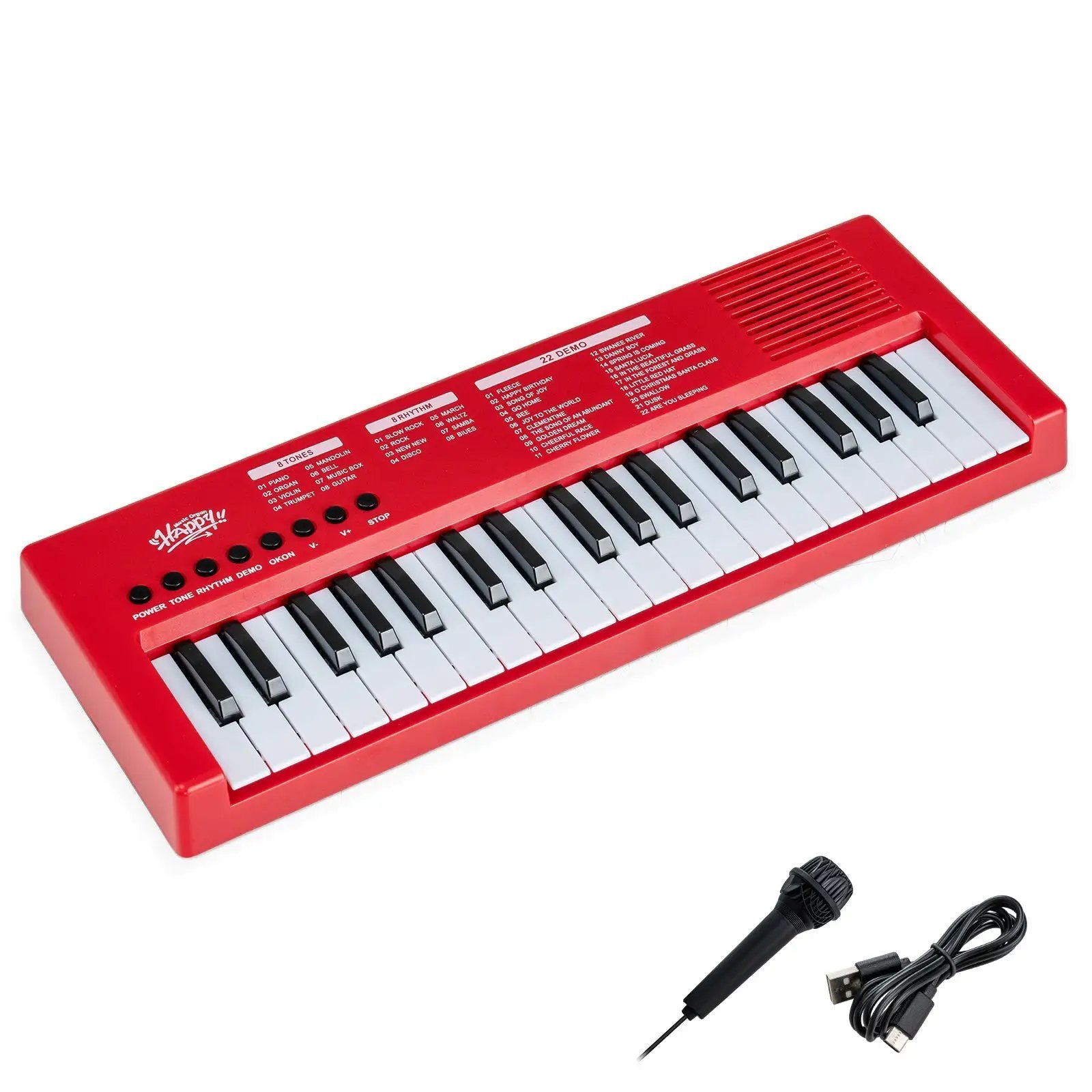 37 Keys Kids Piano Keyboard with 8 Rhythms and Microphone by DirectDeals
