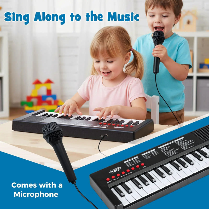 37 Keys Kids Piano Keyboard with 8 Rhythms and Microphone by DirectDeals