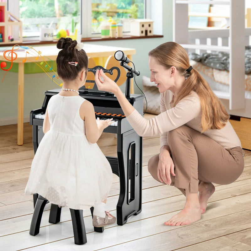 37 Keys Music Piano with Microphone Kids Piano Keyboard with Detachable Music Stand by DirectDeals