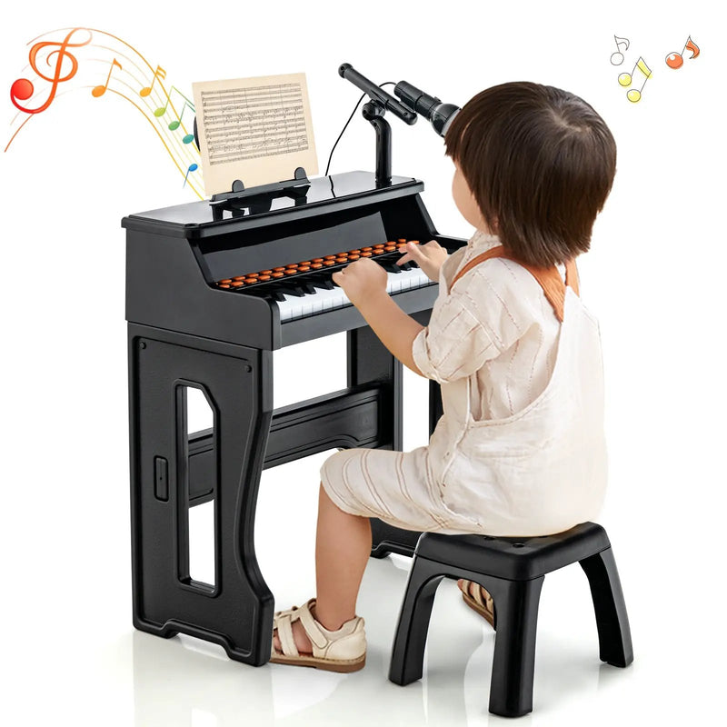 37 Keys Music Piano with Microphone Kids Piano Keyboard with Detachable Music Stand by DirectDeals
