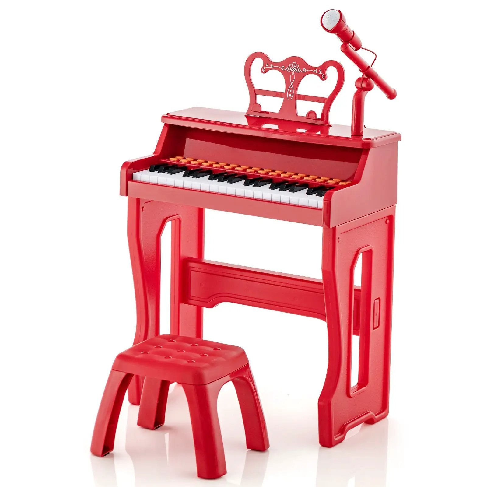 37 Keys Music Piano with Microphone Kids Piano Keyboard with Detachable Music Stand by DirectDeals