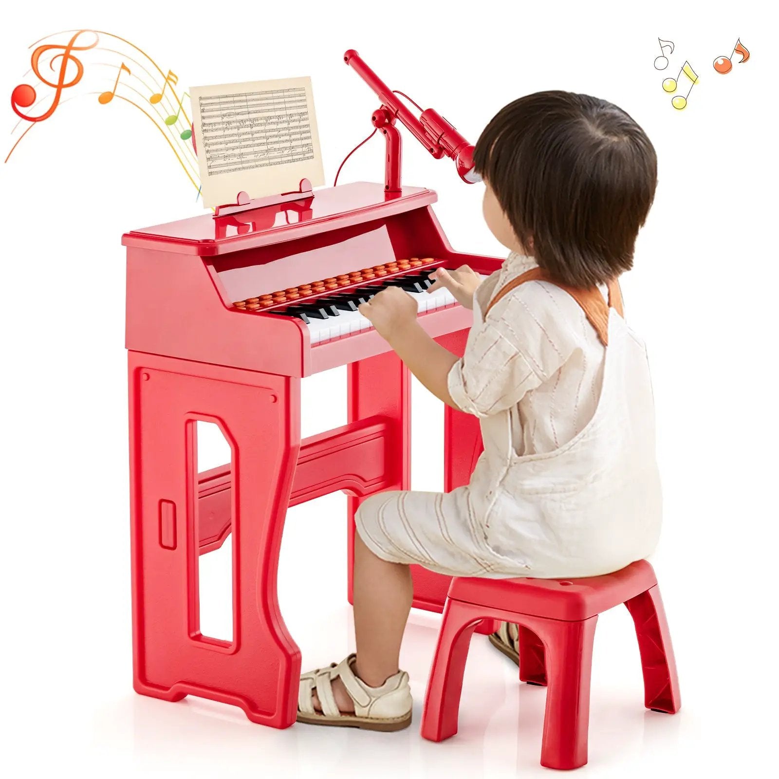 37 Keys Music Piano with Microphone Kids Piano Keyboard with Detachable Music Stand by DirectDeals
