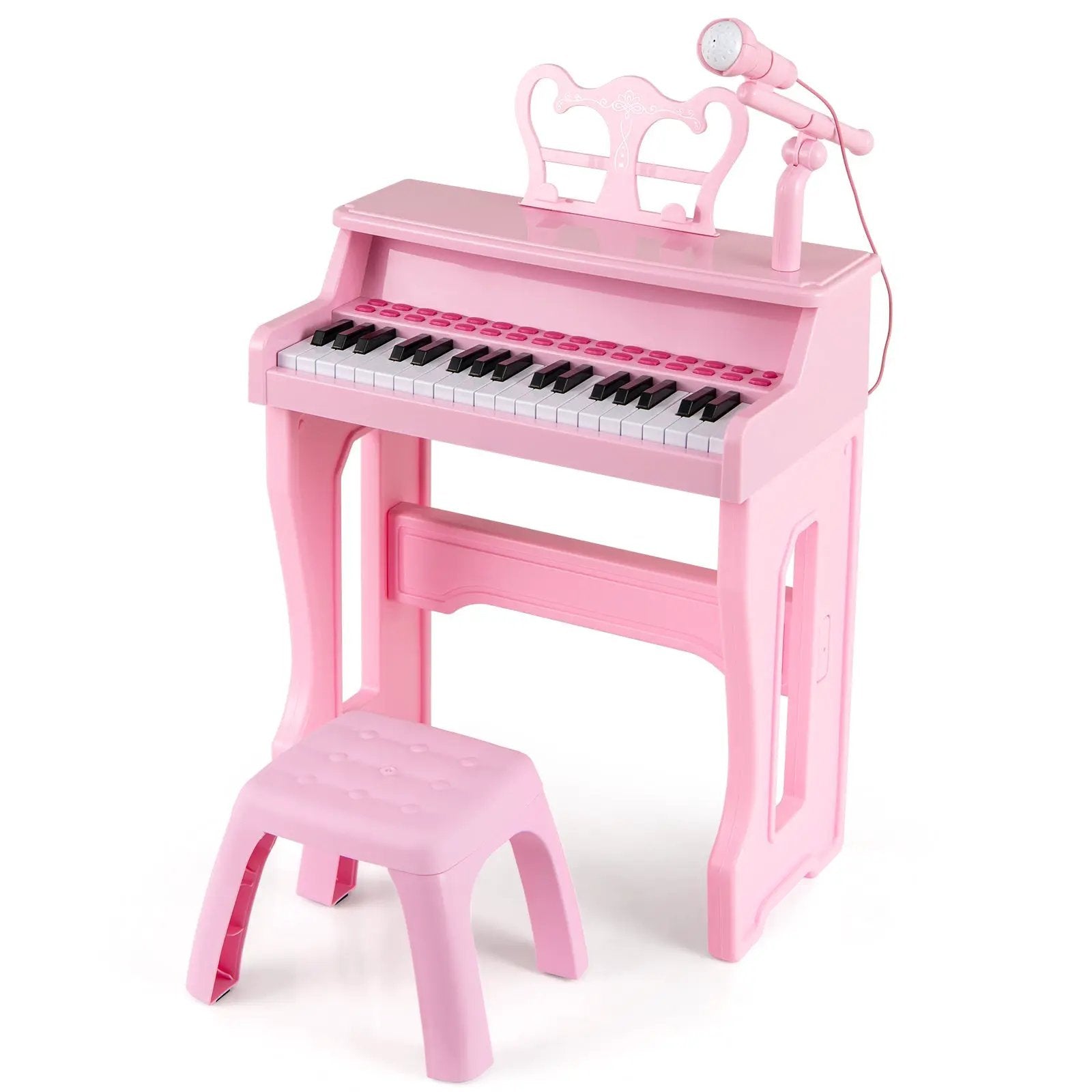37 Keys Music Piano with Microphone Kids Piano Keyboard with Detachable Music Stand by DirectDeals