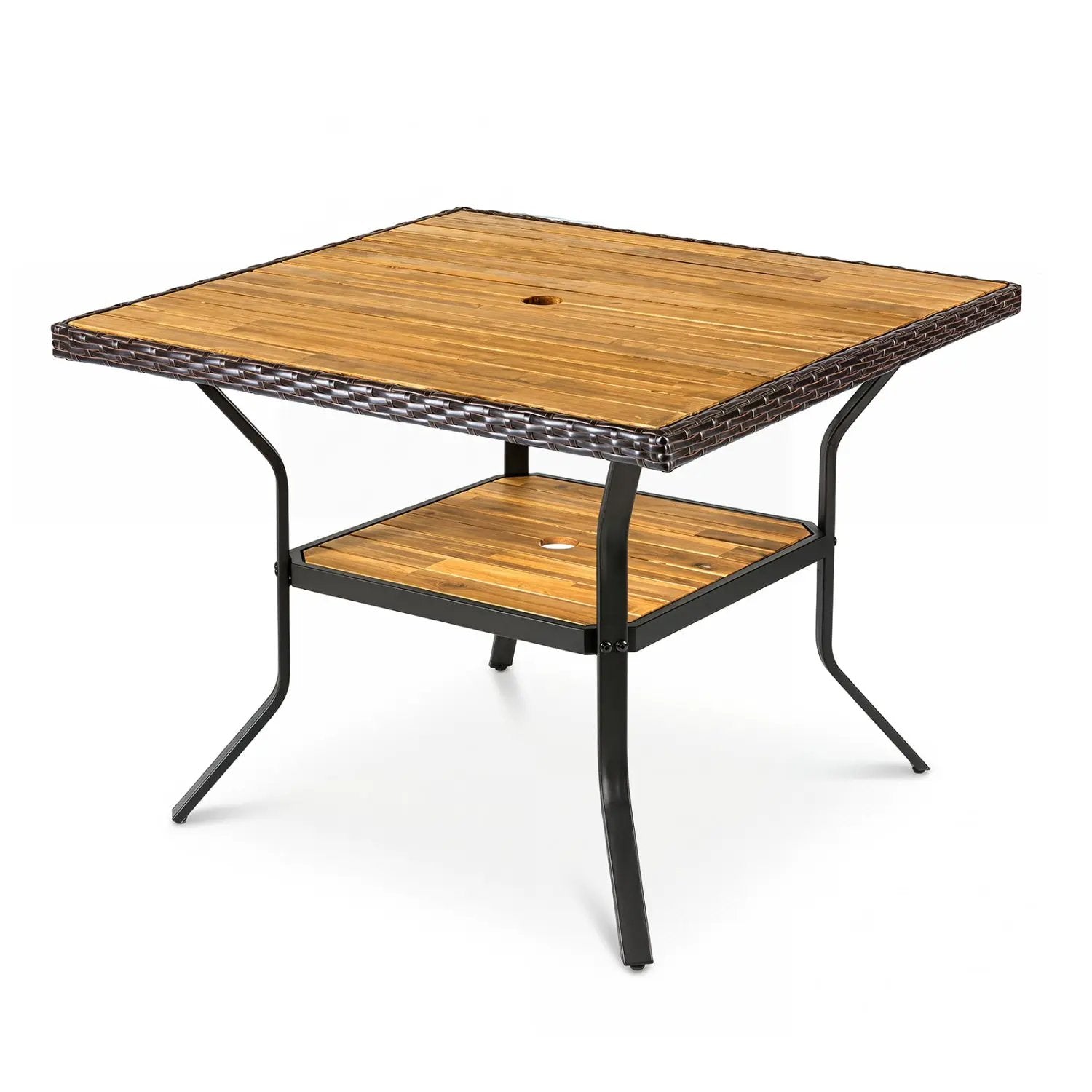 37" Square Outdoor Dining Table with Acacia Wood Top by DirectDeals