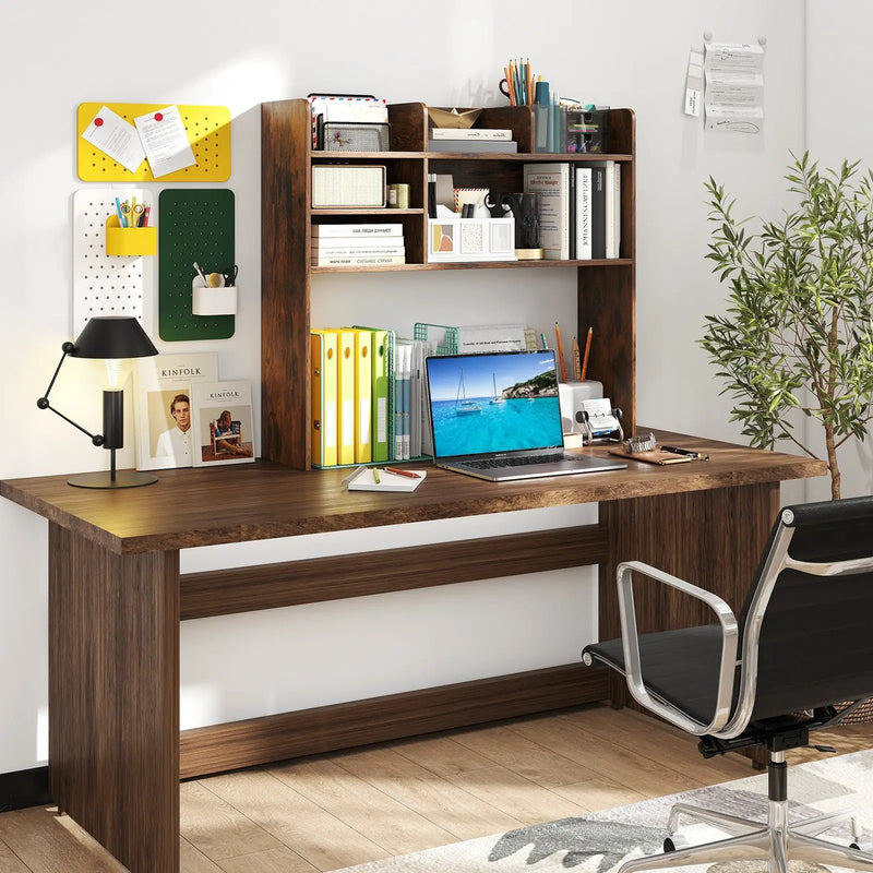 Desktop Bookshelf Countertop Storage Hutch with 6 Shelves by DirectDeals