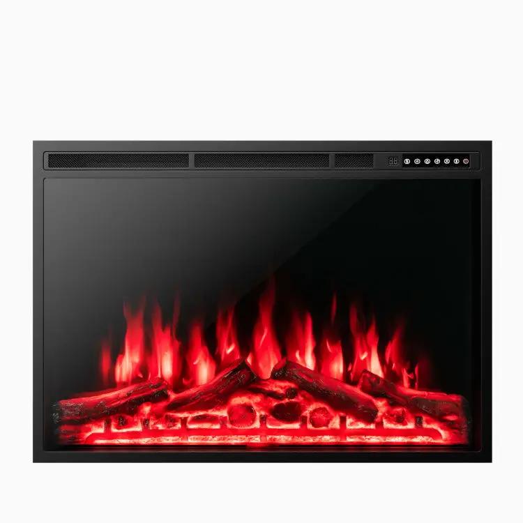 34/37 Inch Electric Fireplace Recessed with Adjustable Flames by DirectDeals