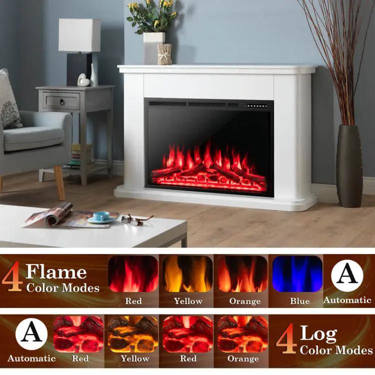 34/37 Inch Electric Fireplace Recessed with Adjustable Flames by DirectDeals