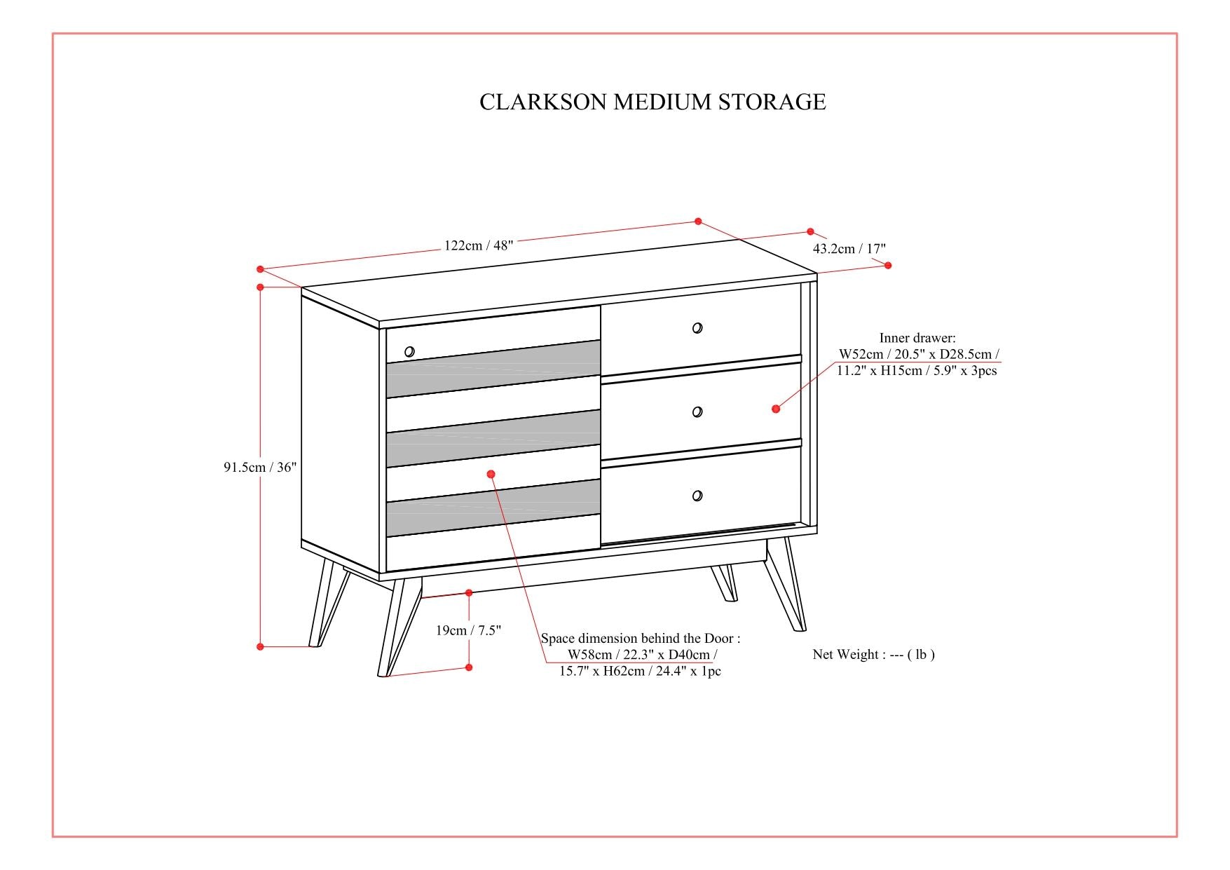 Clarkson - Medium Storage - Rustic Natural Aged Brown by HouseOfZazla