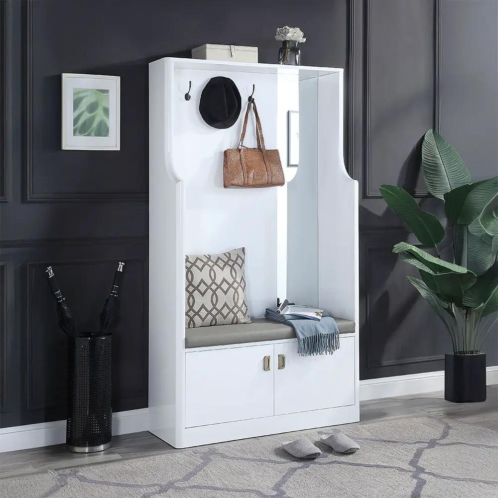 Buck II - Hall Tree - White High Gloss by Unique Piece Furniture