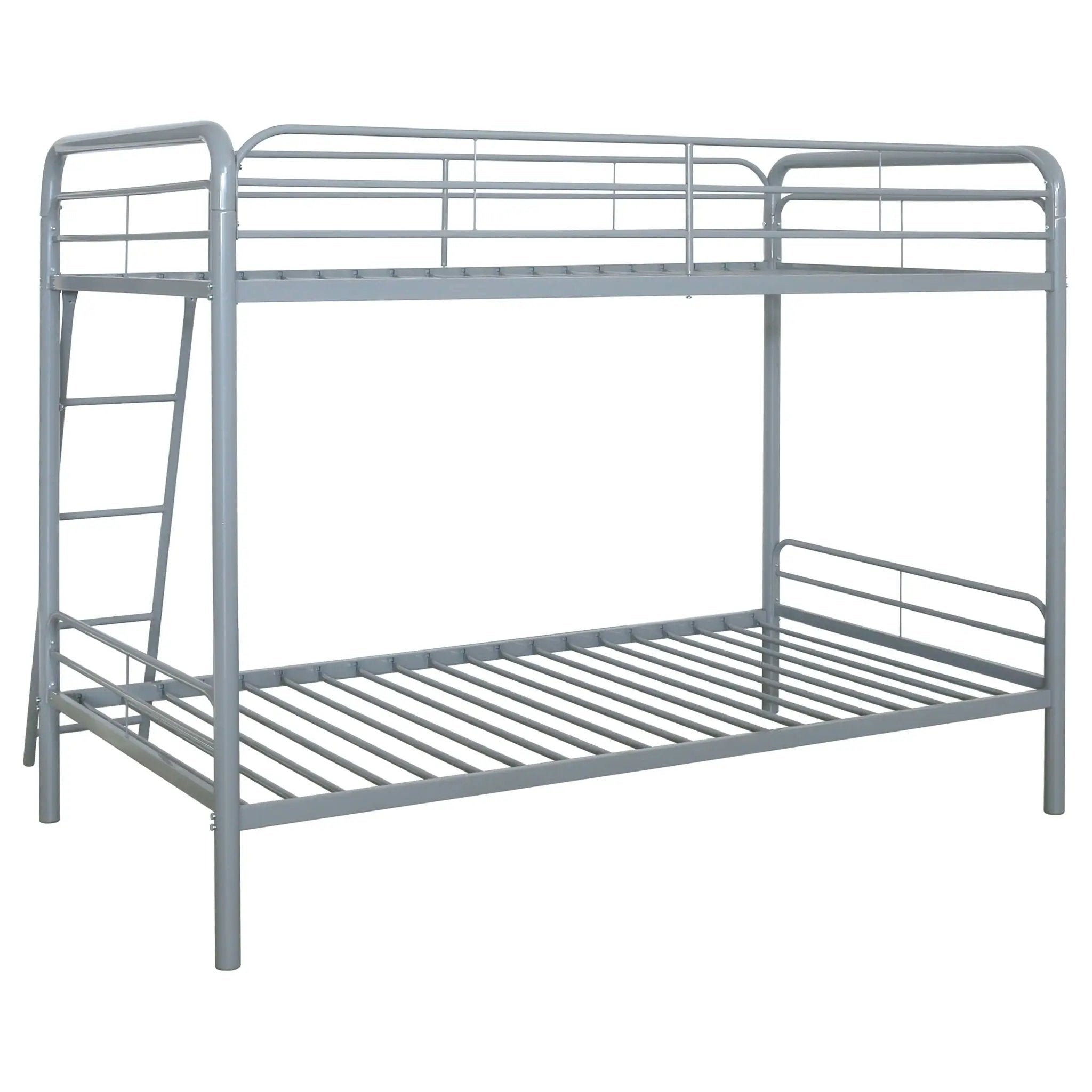Carson Metal Twin Over Twin Bunk Bed Glossy Silver by Unique Piece Furniture