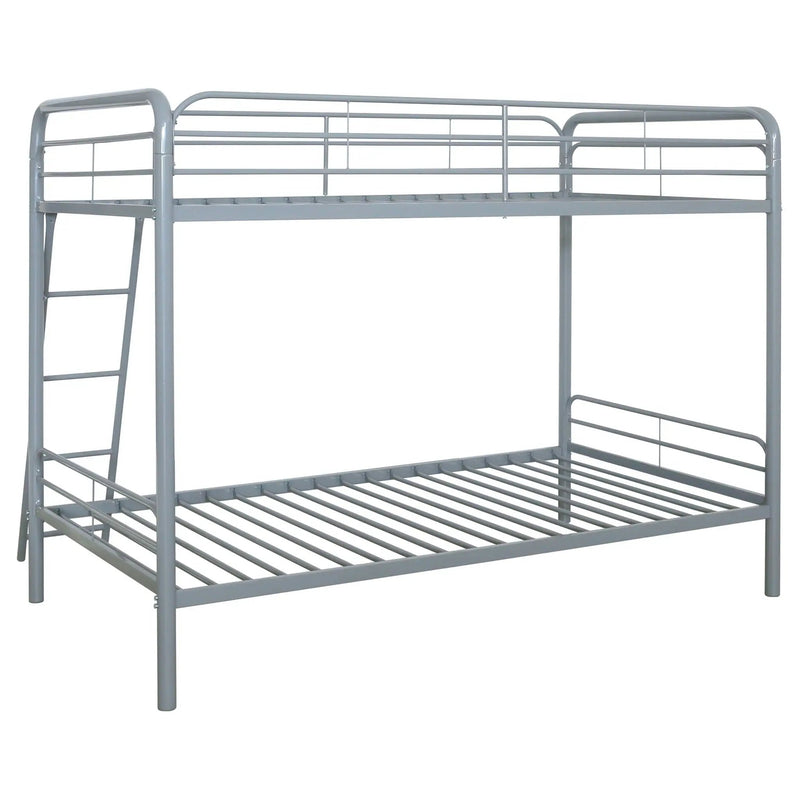 Carson Metal Twin Over Twin Bunk Bed Glossy Silver by Unique Piece Furniture