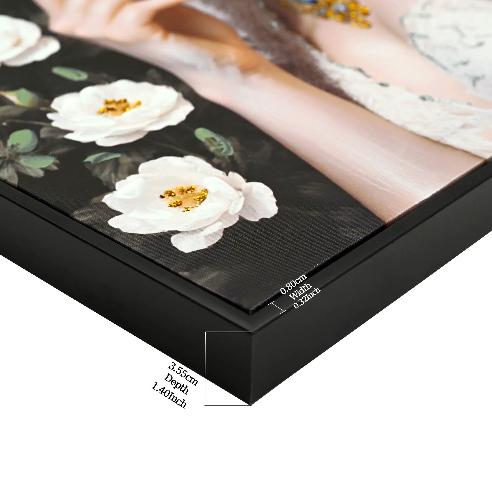 Beauty Posters Beauty Lady Wall Art And Floral Canvas Artwork For Living Room - Ivory / Gold by Unique Piece Furniture