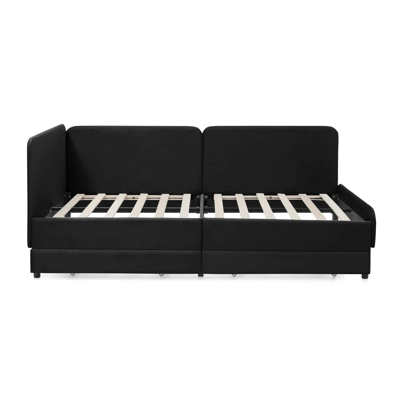 Upholstered Platform Bed Frame With 2 Storage Drawers And Adjustable Sofa Bed by HouseOfZazla