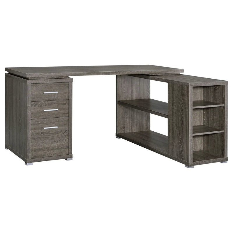 Yvette 60-inch 3-drawer L-Shape Computer Desk Weathered Grey by Unique Piece Furniture