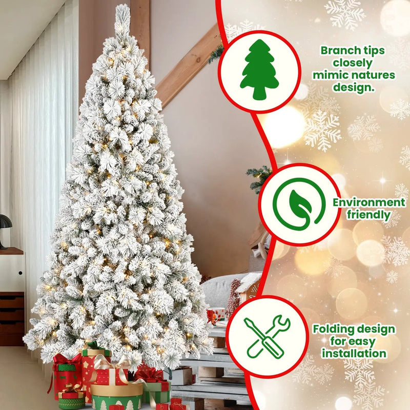 5FT Flocked Christmas Tree with 250 Warm LED Lights by HouseOfZazla