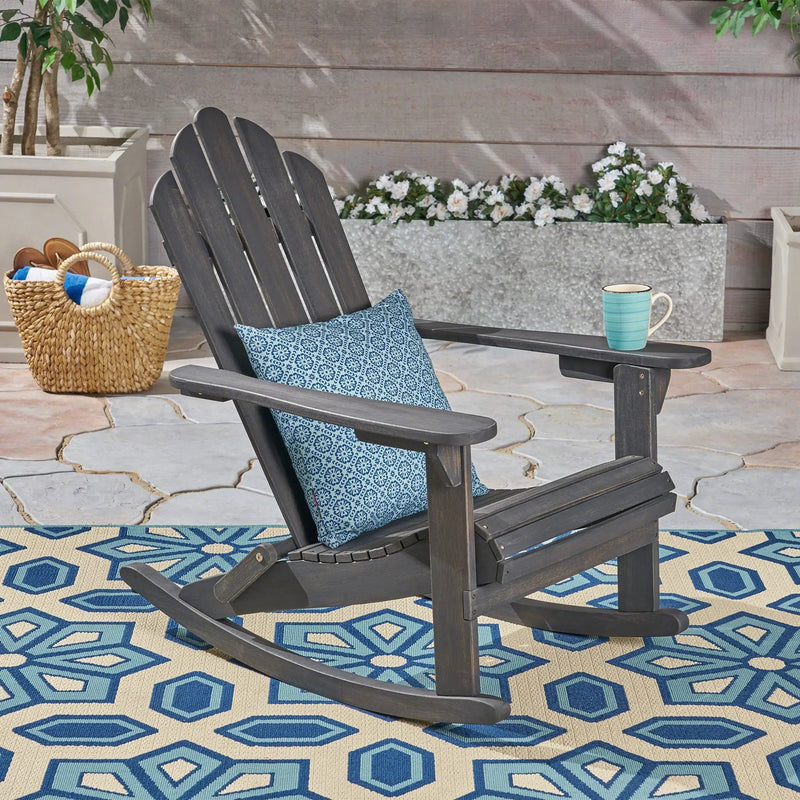 Echoes Outdoor Acacia Wood Adirondack Rocking Chair by HouseOfZazla