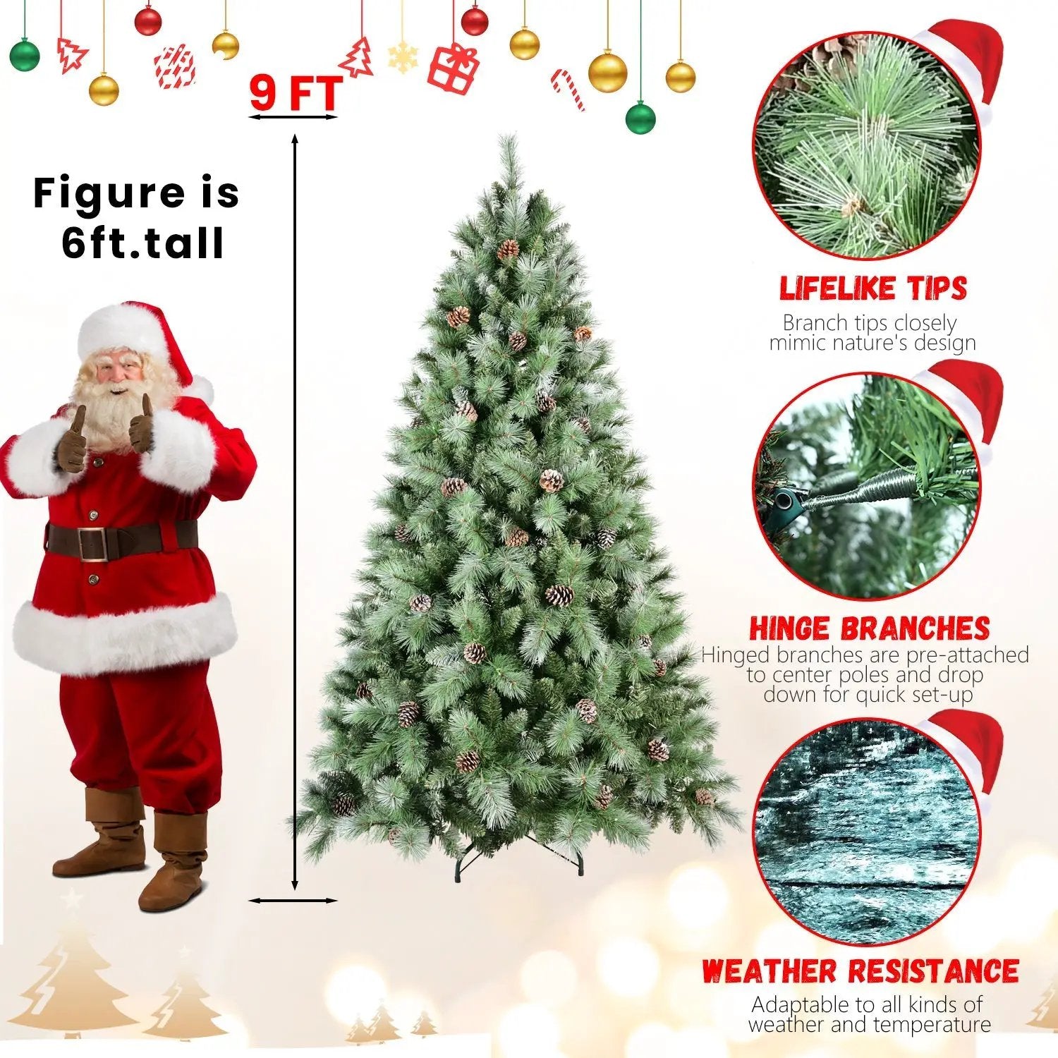 8 Ft The Full-Bodied Pre-Decorated Pinecone Christmas Tree by HouseOfZazla