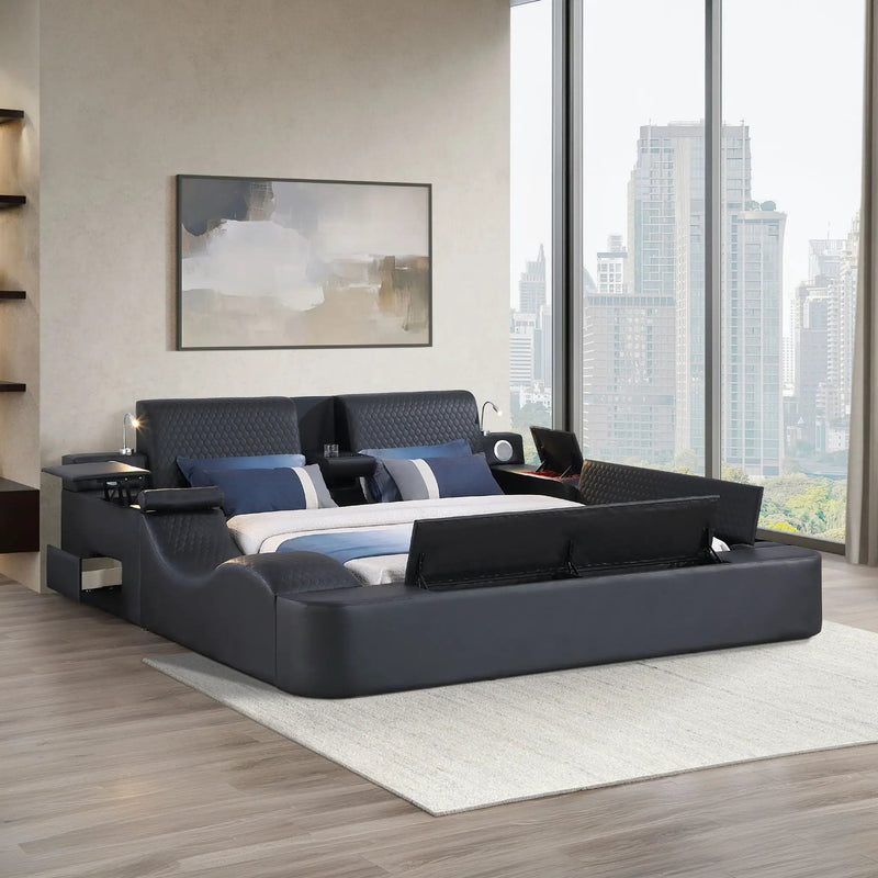 Zoya - Smart Multifunctional Bed, Built In Bluetooth Speakers, USB Charging