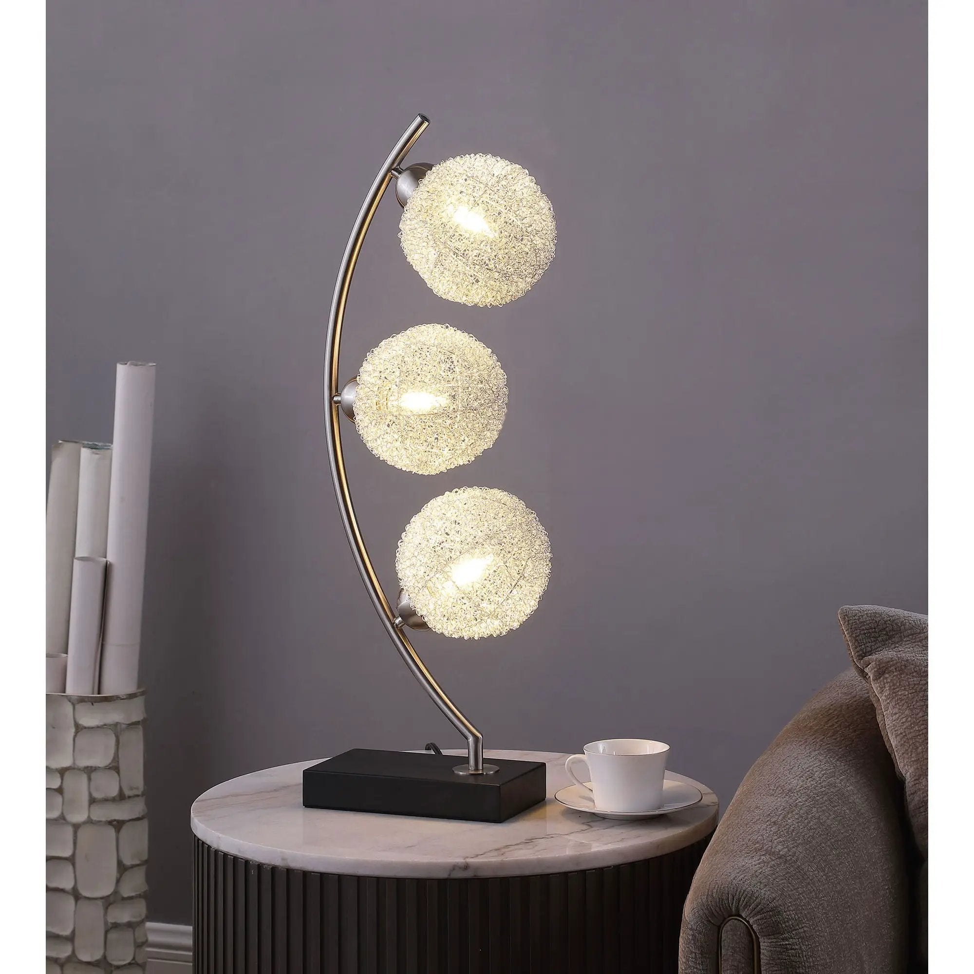Mcdougal - Spherical Table Lamp With LED Lighting - Black by HouseOfZazla