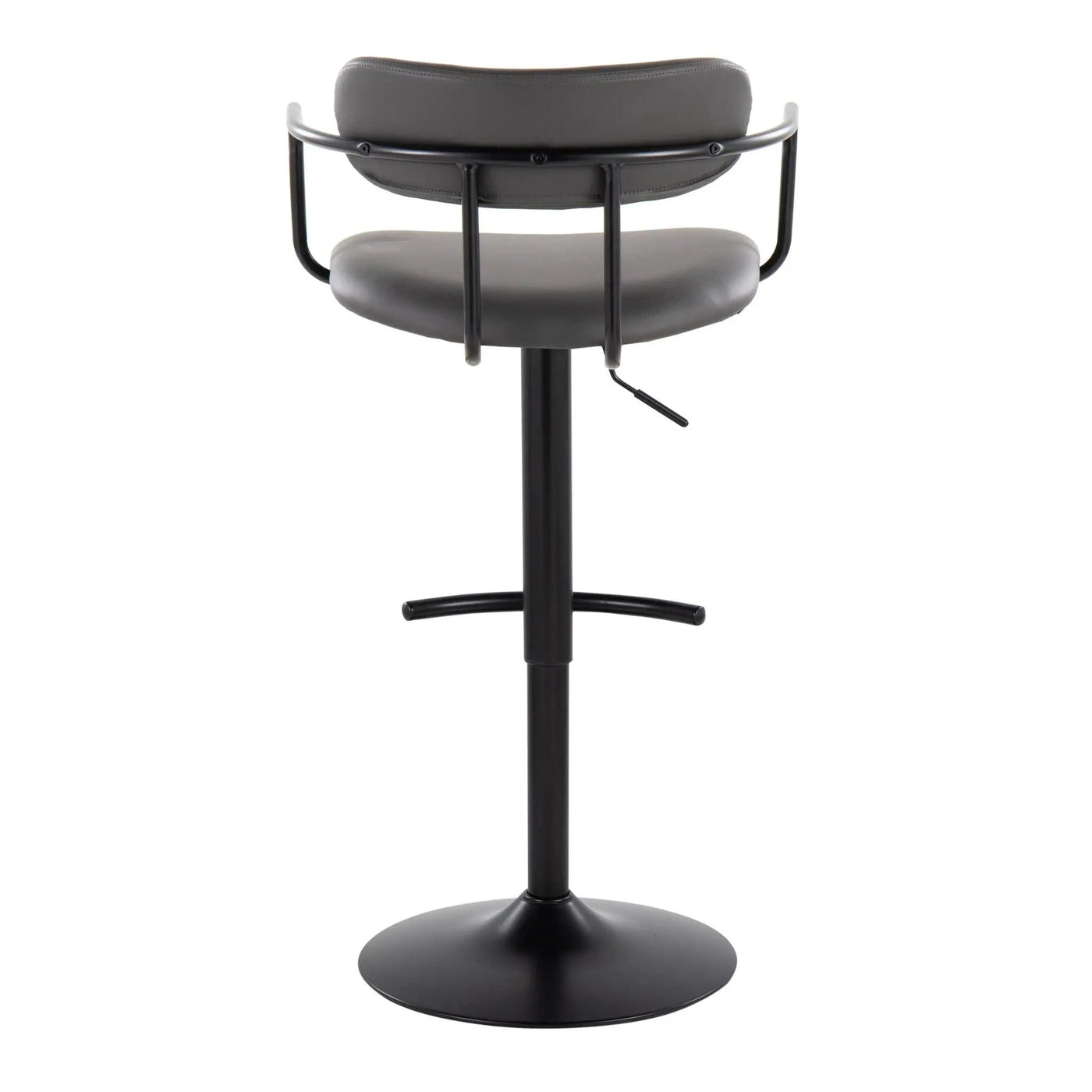 Demi - Contemporary Adjustable Height Barstool With Swivel With Rounded T Footrest (Set of 2) by HouseOfZazla