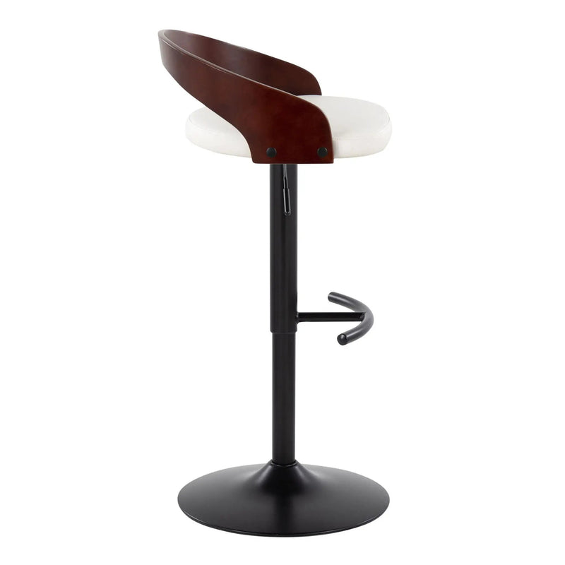 Grotto - Contemporary Adjustable Barstool With Swivel With Rounded T Footrest (Set of 2) by Unique Piece Furniture