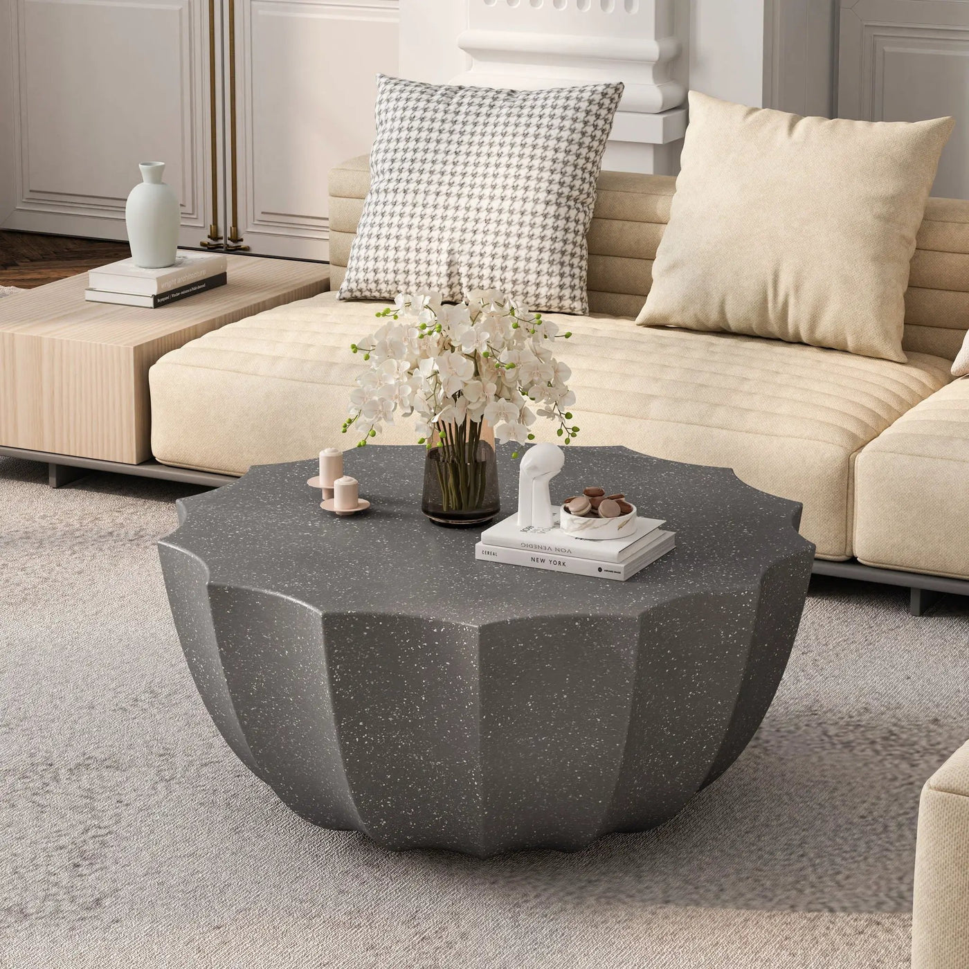 Modern Round Coffee Table For Indoor / Outdoor by Unique Piece Furniture